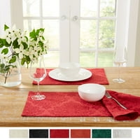 Town & Country Living Lexington Placemats 13 x19 téglalap, foltálló Gépben mosható pamut poliészter 4-csomag, damaszt