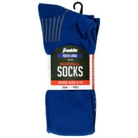 Franklin Sports Athletic Socks középső borjú tartós szilárd bordázott zokni csomag