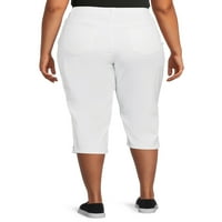 Alivia Ford női plusz méretű Sateen Tummy Control Capri nadrág
