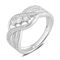 Carat t.w gyémánt sterling ezüst évforduló gyűrű