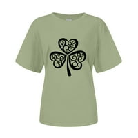 Női divat Szent Patrik napja felső fű nyomtatott zöld póló európai szerelem szerelmeseinek póló Zöld XXL