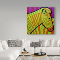 Védjegy képzőművészet 'kadmium Zebra' vászon művészet John Nolan