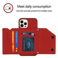 Mantto tokok iPhone mini pénztárca tokhoz kártyatartóval, PU bőr ID hitelkártya-foglalat dupla mágneses csattal Kickstand