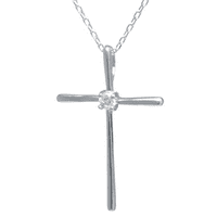Marisol & Poppy CZ Cross Pendant 18 Sterling ezüstben nők számára
