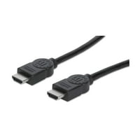 Manhattan High Speed HDMI kábel Ethernet-4K@30Hz, HDMI férfi férfi, árnyékolt, Fekete, ft