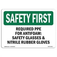 SignMission OS-SF-D-35-L-OSHA biztonsági első jel-szükséges PPE habzásgátló védőszemüvegekhez