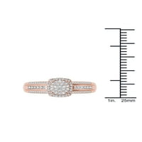 3 8ct tdw gyémánt 10k rózsa arany klaszter halo eljegyzési gyűrű