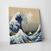 Hokusai Nagy Hullám Le Kanagawa Japán Művészeti Galéria Csomagolt Vászon Művészet, 45 30
