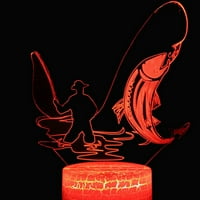 3D hal halászat éjszakai fény lámpa illúzió színváltó érintőkapcsoló asztal asztali dekoráció lámpák akril lapos ABS