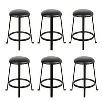 Design Group Black Backless Count Magasság Barstool a Kicthen -sziget étkezőjéhez, 6 -os készlet