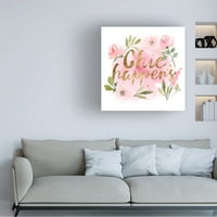 Melissa Wang 'Pink Blooms i' Canvas Art