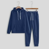 Wefuesd Sweatpants Női Női nadrág Női egyszínű kapucnis pulóver és nadrág tréningruha sport ruha Női nadrág Navy S