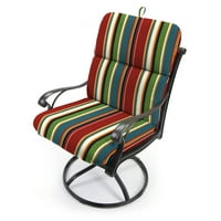Jordan Manufacturing 45 22 Covert Sonoma Multolor Stripe téglalap alakú kültéri szék párna kötéssel és fogas hurokkal