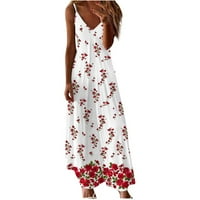 Boho nyári ruha Női Flutter V-nyakú ruhák szexi virágos strand Sundresses Vintage Parittya hosszú Sundress