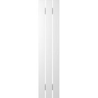 Ekena Millwork 1 2 W 49 H Americraft Három tábla külső, valódi fa távolságra helyezett tábla-n-batten redőnyök, fehér