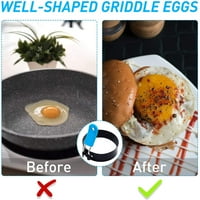Surlong tojásgyűrűk olajkefével, scald elleni rozsdamentes acélból nem tapadó tojásformák palacsinta formák tojás,