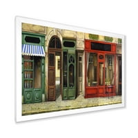 A bájos bolt piros homlokzata a Párizs utcában II keretes festmény vászon művészeti nyomtatás