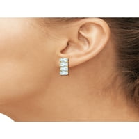 JewelersClub 3. CTW Aquamarine karika fülbevalók-14K aranyozott ezüst