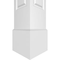 Ekena Millwork 10 W 8'h kézműves klasszikus négyzet alakú nem társított, dupla emelt panel oszlop, standard tőke és
