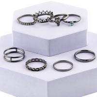 Claire Női halmozási gyűrű készlet, hematit Fém, gyűrű mérete 8 9, aranyos ajándék, csomag, 73699