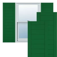 Ekena Millwork 12 W 80 H True Fit PVC Horizontális Slat keretes modern stílusú rögzített redőnyök, Viridian Green