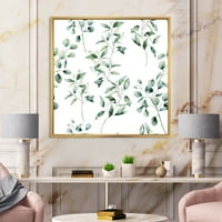 Designart 'Green Eucalyptus növényi ágak iv' Hagyományos keretes vászon fali művészet