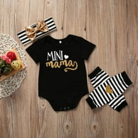 Egy nyitó Mamas Mini újszülött csecsemő kislány Romper + lábmelegítő + fejpánt ruhák ruhák