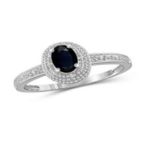 JewelersClub Sapphire Ring Birthstone ékszerek - 0. Karát zafír 0. Ezüst gyűrűs ékszerek fehér gyémánt akcentussal