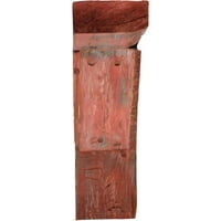 Ekena Millwork 1 2 W 8 D 8 H Vintage parasztház konzol, Barnwood dekoráció kollekció, megmentett piros