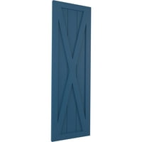 Ekena Millwork 18 W 41 H True Fit PVC Egyetlen X-Board Farmhouse rögzített redőnyök, Sojourn Blue