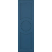 Ekena Millwork 15 W 25 H True Fit PVC Center Circle Arts & Crafts rögzített redőnyök, Logourn Blue