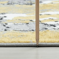 Kortárs terület szőnyeg absztrakt sárga, szürke nappali könnyen megtisztítható