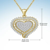 JewelersClub szív nyaklánc 1. karátos fehér gyémántokkal