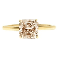 2.0 ct Asscher vágott pezsgő szimulált gyémánt 14K sárga arany évforduló eljegyzési gyűrű mérete 11