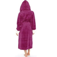 haxmnou női téli plüss hosszabbított kendő fürdőköpeny otthoni ruhák Hosszú ujjú köntös kabát hot pink xxl