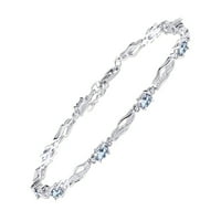 Ékszerek nőknek ezüst végtelen hullám Tenisz karkötő, gyűrű & nyaklánc drágakő w gyémánt állítható 7 -8 csukló & 18