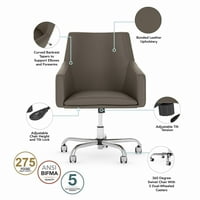 Bush bútor Wheaton menedzser szék állítható magasságú & forgatható, lb. Kapacitás, Mosott Szürke