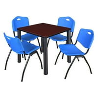 Regency Kee tér mahagóni Breakroom asztal egymásra rakható székekkel
