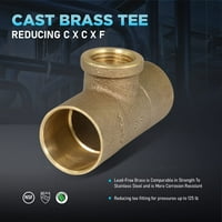 Szolgáltató óriás CCFT1112-NL CXCXF ólom ingyenes öntött sárgaréz póló illesztés forrasztó csészékkel és női menetes