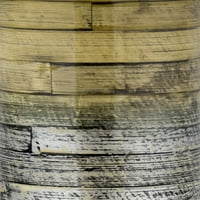 24 Fonott Bambusz Kályhacső Váza-Metál Ezüst És Természetes Bambusz
