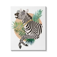 Stupell Industries vicces funky zebra szafari állati arany lánc árnyalat, 40, design by ziwei li