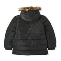 George Girls Fau Far Trim Hood Hosszú zseb Puffer Coat, Méret 4-16