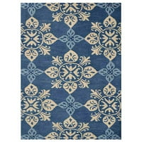 Rugsotic szőnyegek kézzel tűzött, virágos gyapjú terület szőnyeg, kék, 8 'X11'