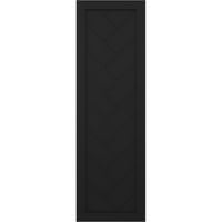 Ekena Millwork 18 W 32 H True Fit PVC Egyetlen Panel Herringbone Modern Style rögzített redőnyök, fekete