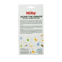 Nuby Jackie a zsiráf természetes gumi Teether csecsemőknek, sárga csecsemő fogzás játék
