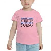 Minden jobb a nagypapával szeretem a nagypapát vicces kisgyermek pólók fiúknak lányok