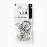 CousinDIY ezüst osztott gyűrű kulcstartó klipszel, Pc. Csomag
