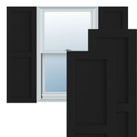 Ekena Millwork 12 W 73 H True Fit PVC Két egyenlő sík panel, fekete