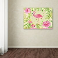 Védjegy Szépművészet 'Flamingo Dance i' Canvas Art készítette: Farida Zaman