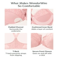 Glamorise Teljes Ábra Molett Elülső Bezárása T-Vissza WonderWire Melltartó Underwire 1246